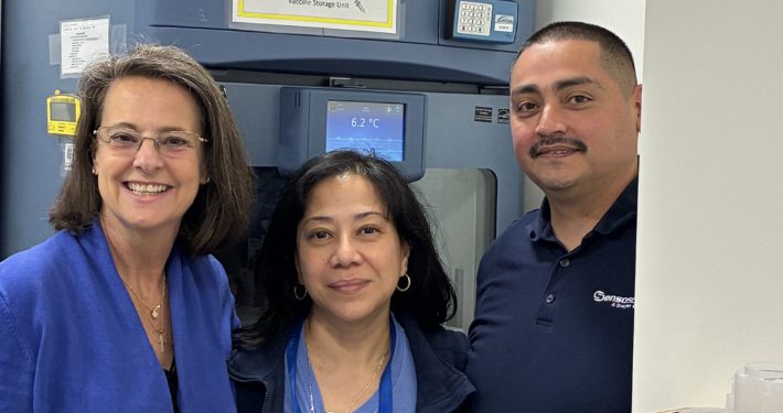 Team members from Isensix, SensoScientific and Boston Children's Hospital after completing a hybrid monitoring solution